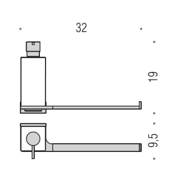 Дозатор для жидкого мыла с полотенцедержателем Colombo Look подвесной, PVD графит полированный/матовое стекло B1674.GL-VAN