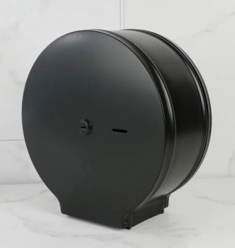 Диспенсер для туалетной бумаги Nofer круглый из нержавеющей стали черный 268*258*115 05006.N