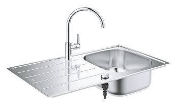 Мойка и смеситель для мойки GROHE K200 45-S 86/50 1.0, нержавеющая сталь 31562SD1