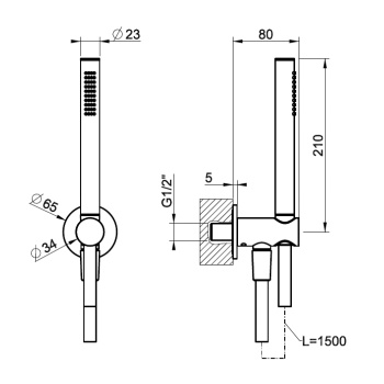 Душевой гарнитур Gessi Shower Sets 63329.149 Finox Brushed Nickel