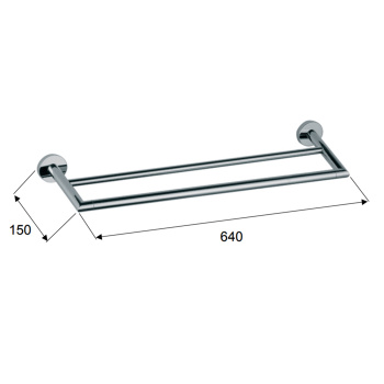 Держатель полотенец двойной Daniel Accessori Bagno Hilton 60 хром HIPS978