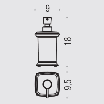 Дозатор для жидкого мыла Colombo Portofino настольный, хром/золото/матовое стекло B9326.CR2-VAN