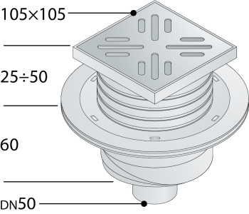 Душевой трап OMP Tea Wang 263.201.8 10.5 см хром