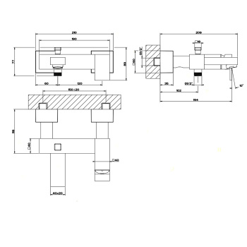 Смеситель для ванны Gessi Rettangolo 20013.031 Chrome