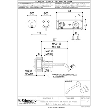 Смеситель для раковины Ritmonio Diametro35 S PR52AL202IX хром
