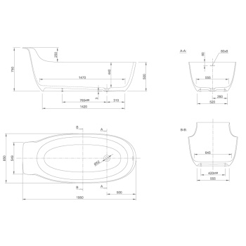 Ванна из искусственного камня KNIEF Prime 195x85 0600-010-01