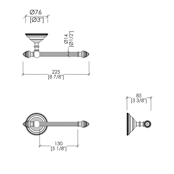 Держатель для туалетной бумаги Devon&Devon Diamond 225 мм бронза WHD511BR