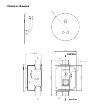 Автоматический встраиваемый Nofer смыв для унитаза с кнопкой 07292.B