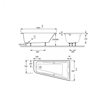 Акриловая ванна Jacob Delafon Odeon Up 160x90 E5EN2250RU-00