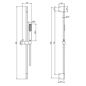 Душевая штанга с ручным душем и шлангом Fima Carlo Frattini Wellness 1500, хром F2391CR