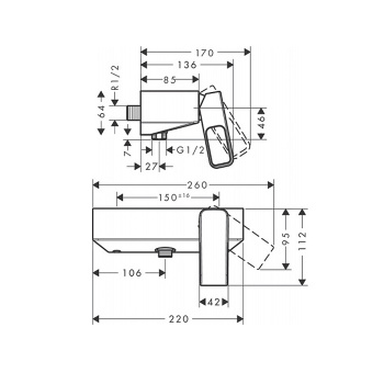 Axor Urquiola Смеситель для душа, настенный цвет: сталь 11620800