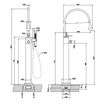 Смеситель для ванны Gessi Goccia 24978.279 Matte White