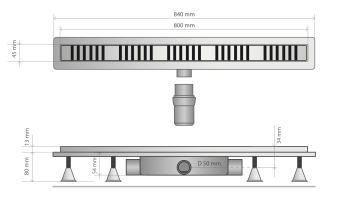 Дренажный канал OMP Tea Renova Eco 4943.276.8 80 см хром