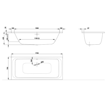 Стальная ванна Bette Duo 170x75 3472-000