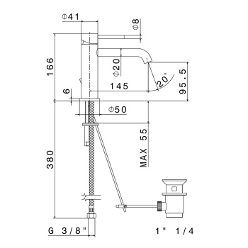 Смеситель для раковины Newform X-steel 316 69610X.59.067 вороненая сталь