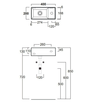 Раковина подвесная Simas Agile AG 20 cemento matt*1 40 см правая серый