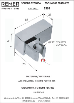 Держатель ручного душа Remer пластик 339S