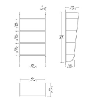 Этажерка открытая с полочками стеклянными Devon&Devon Makeup 450х865 мм хром MAKEUPCR