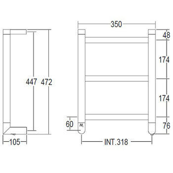 Полотенцесушитель электрический Margaroli Sole 540/S 47.2x35 правый хром