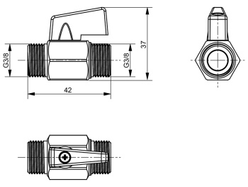 Мини шаровой кран Toto WASHLET SP515011B 3/8" для Washlet
