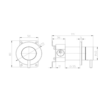 Наружная часть Bossini Nobu переключателя на 2 выхода . цвет Mat brushed S.S.