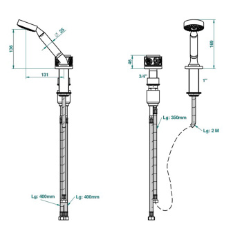 Смеситель на борт ванны THG Island U5B-F30-6532/60A soft gold