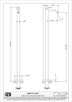 Смеситель для ванны Gessi 54097.726 Warm Bronze Brushed PVD