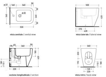 Биде Flaminia Terra TR217 белое