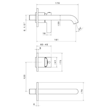 Смеситель для раковины Kerama Marazzi Linea 71028EKM.21.018 хром