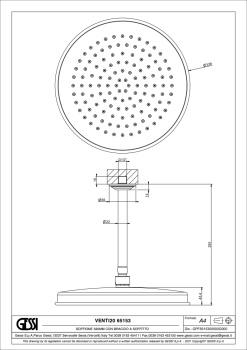 Верхний душ Gessi Venti20 65153.720 Nickel PVD