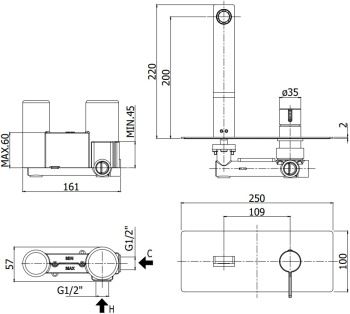 Смеситель для раковины Paffoni Light RO105CR белый
