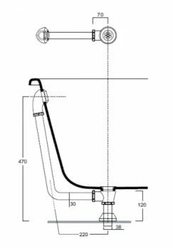 Слив перелив Simas для ванн 120017cr хром