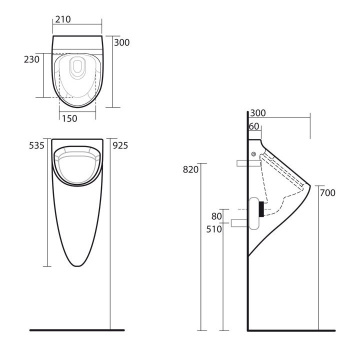 Писсуар в комплекте с сифоном Kerasan Aquatech белый 373501