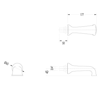 Излив настенный Devon&Devon Dandy 172 мм хром MARFWBCR