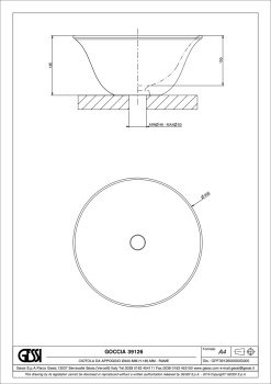Накладная раковина Gessi Goccia 39126.519 Gres