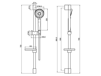 Душевой комплект со штангой Fima Carlo Frattini WELLNESS F2679CR