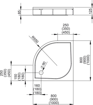 Душевой поддон Radaway Paros A800 MBA8080-03-1
