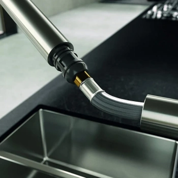 Смеситель KLUDI L STEEL 45851F877 для кухни с выдвижным изливом