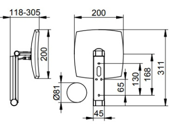 Косметическое зеркало с подсветкой Keuco Ilook_move 20 17613299002 увеличение х5, красное золото шлифованный