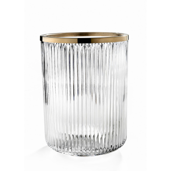 3SC ELEGANCE Ведро, без крышки, 20хh28х20 см, цвет: прозрачный хрусталь/золото 24к.