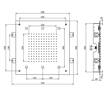Верхний душ Harmonia Fima Carlo Frattini Wellness 500x500, встраиваемый в потолок, 2 режима: дождь, 6 форсунок мелкого распыления воды; цвет хром F2901CR