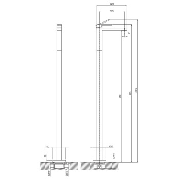 Смеситель для раковины Fantini Ar/38 38 02 3336SB хром