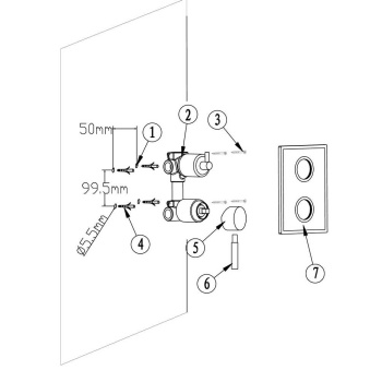 Смеситель для встраиваемого душа Gllon SV009 BR 07030090-06