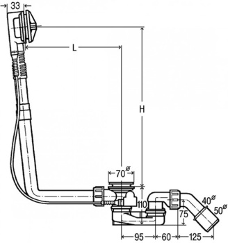 Слив-перелив Viega 111069 хром