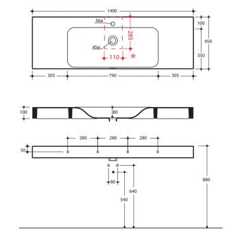 Металлическая структура подвесная со стеклянной полкой Kerasan Cento 140x45, хром, упаковка-2 коробки 9128K1cr