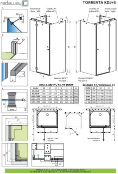 Боковая стенка Radaway Torrenta S1 90 1330090-01-01