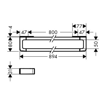Axor Universal Полотенцедержатель и рейлинг,  наружный размер 89.4см, подвесной, цвет: хром 42833000
