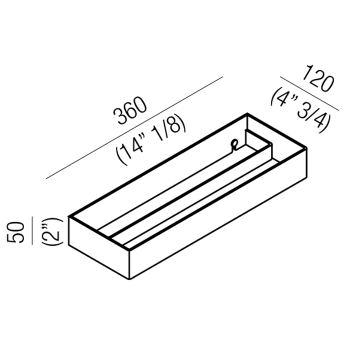 Полотенцедержатель Agape 369 двойной, 36см, подвесной, глянец A369207A