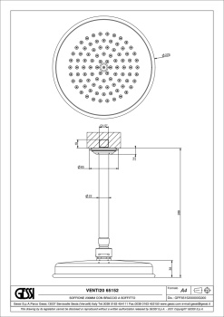 Верхний душ Gessi Venti20 65152.149 Finox Brushed Nickel