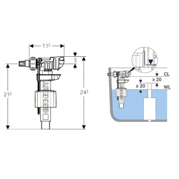 Впускной клапан Geberit 281.004.00.5 белый